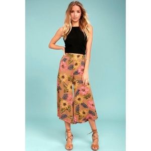 Billabong Can It Be Light Brown Floral print Culottes 27